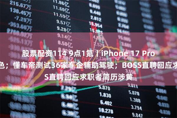 股票配资114 9点1氪丨iPhone 17 Pro曝出橙色新配色；懂车帝测试36家车企辅助驾驶；BOSS直聘回应求职者简历涉黄